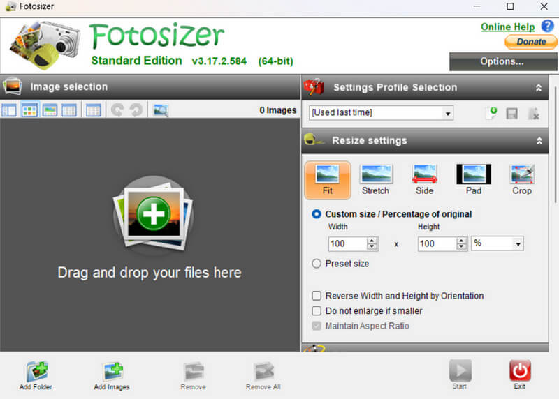 GUI ของ Fotorsizer