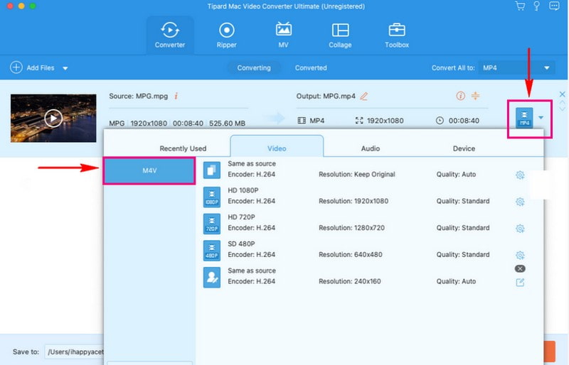 Cari atau Cari Format M4V