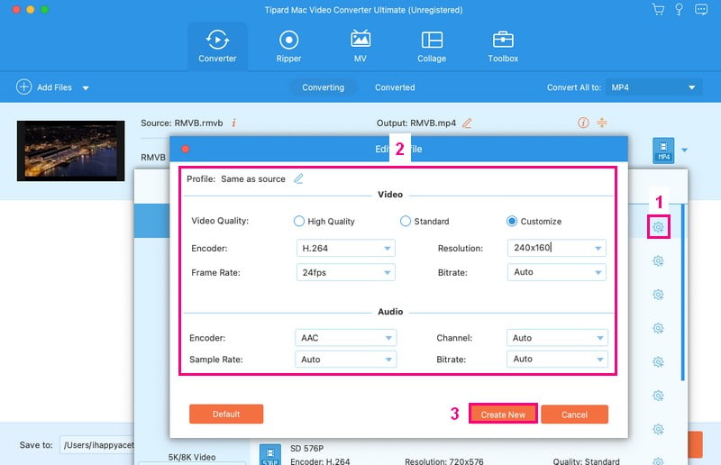 Modificar la configuración de salida