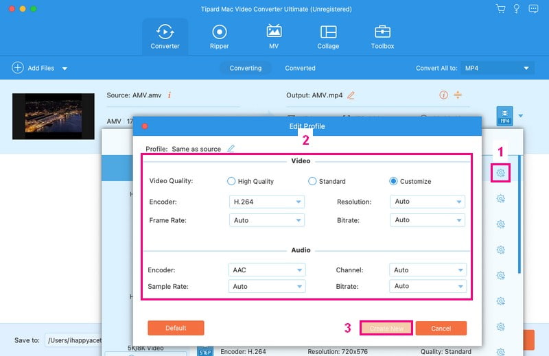 Personalizza le impostazioni di output