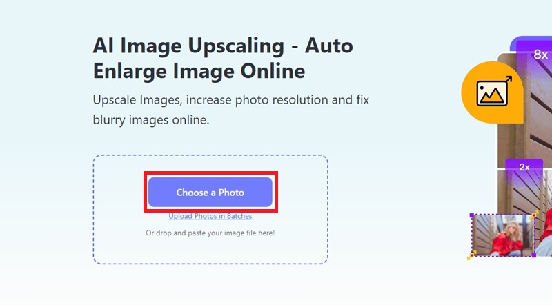 Escolha e faça upload de uma foto