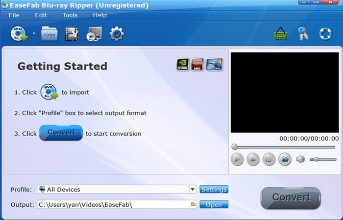 EaseFab Blu-ray Ripper המרת Blu-ray ל-MP4