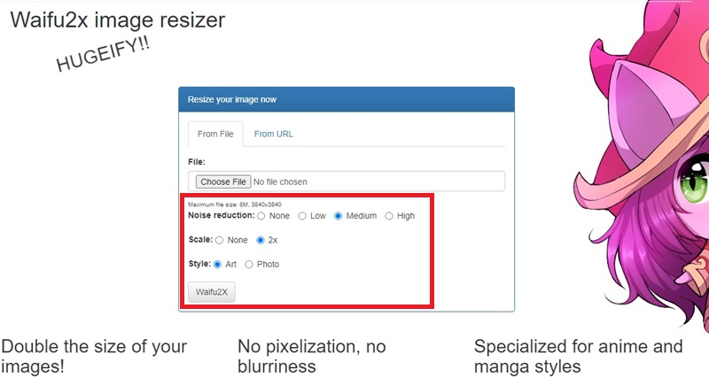 Penskala Imej Waifu2x