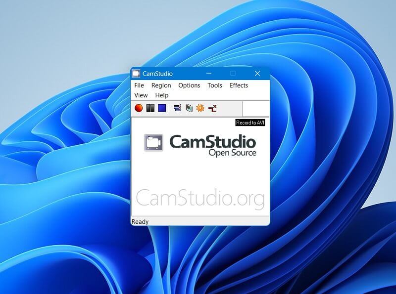 Interface do CamStudio