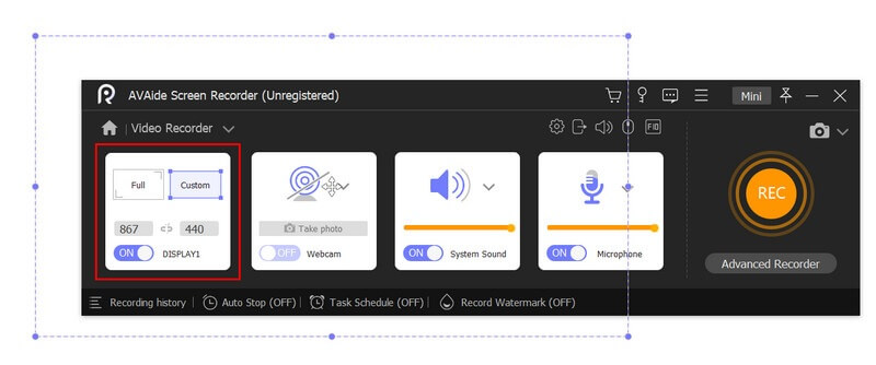 Registra lo schermo utilizzando Avaide