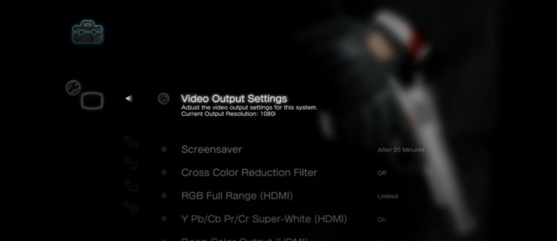 Valitse Video Output Settings