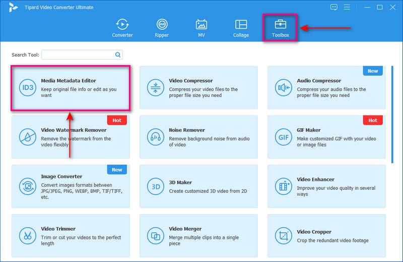 Look for the Media Metadata Editor