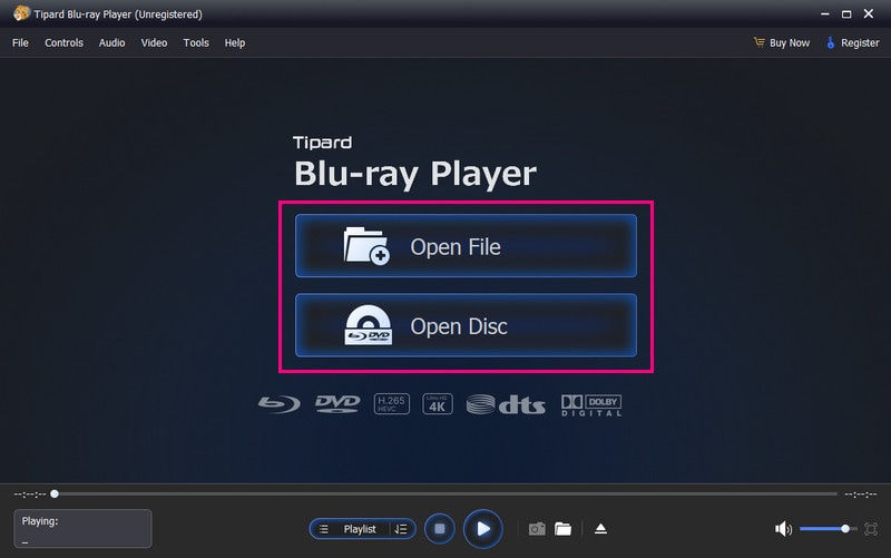Wählen Sie „Datei öffnen“ oder „Disc öffnen“.