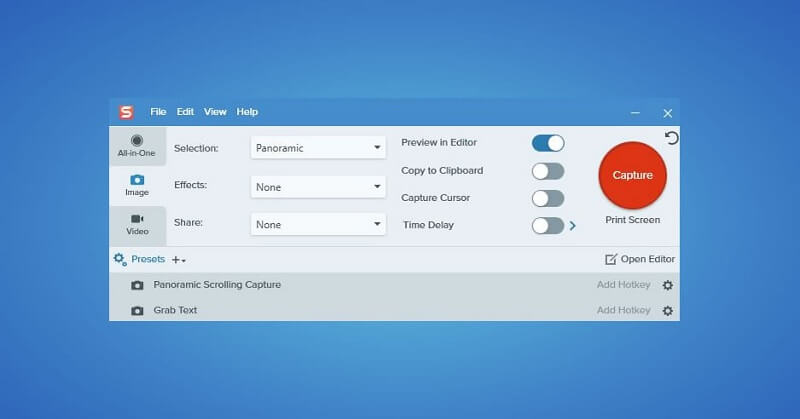 Snagit Interface