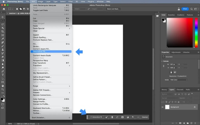생성적 채우기 위치