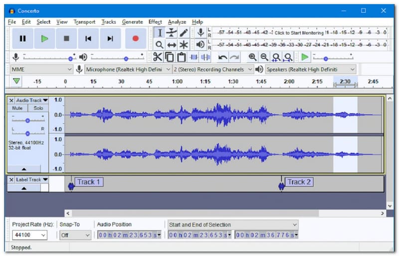 Audacity Editor Audio Desktop Terbaik