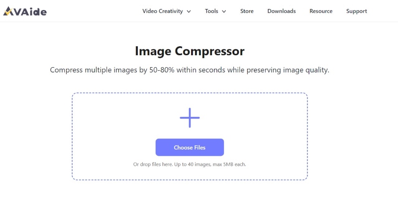 Avaide Image Compressor Interface