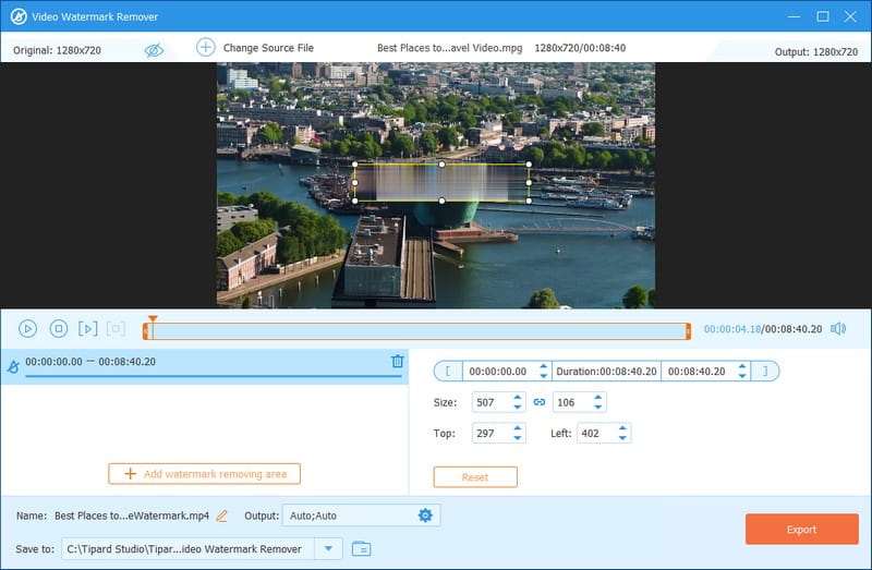 AVAide Video Converter 頂級視訊浮水印去除器