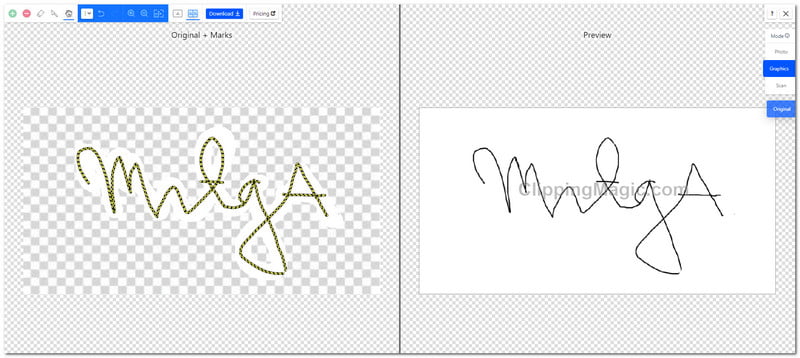 Clipping Magic E Signature Background Remover