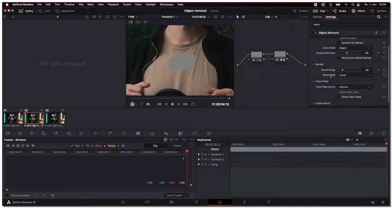 Davinci Resolve Loại bỏ hình mờ di chuyển