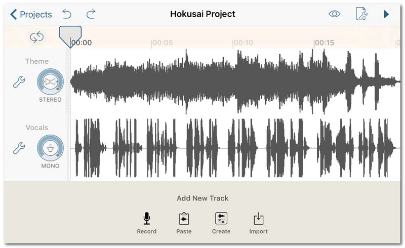 Hokusai 音訊編輯器 音訊編輯器應用程式