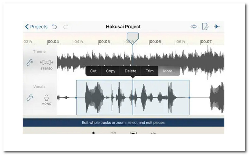 Hokusai Audio Editor แอพแก้ไข MP3 ที่ดีที่สุด