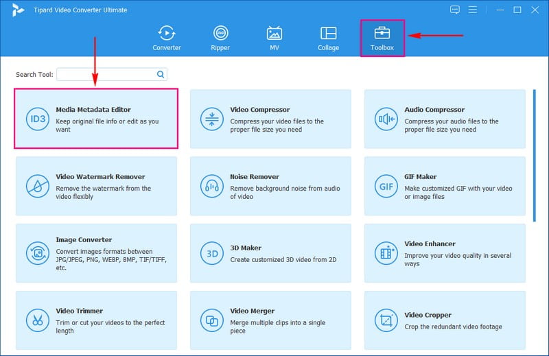 Zoek naar de Media Metadata Editor