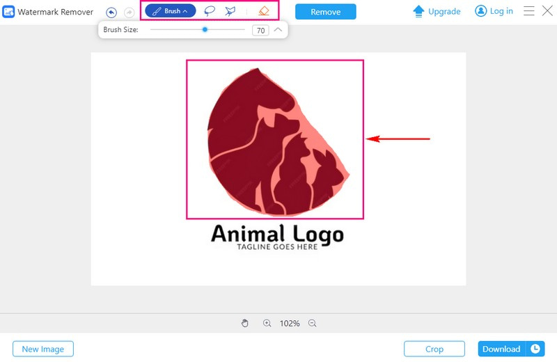 Odstraňte logo pomocí možností polygonálního lasa štětce