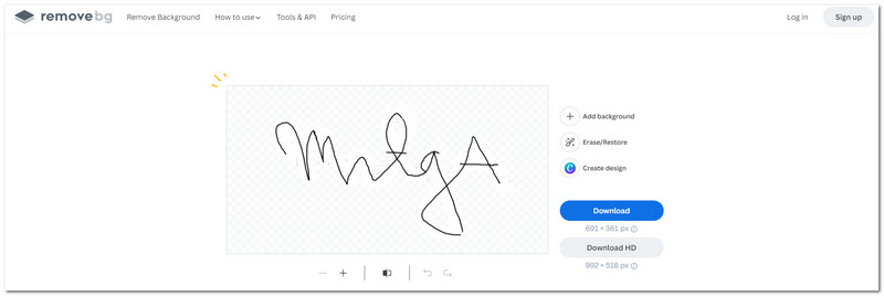 Removebg E Signature Remover za uklanjanje pozadine