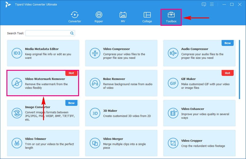 Select the Video Watermark from The Provided Tools