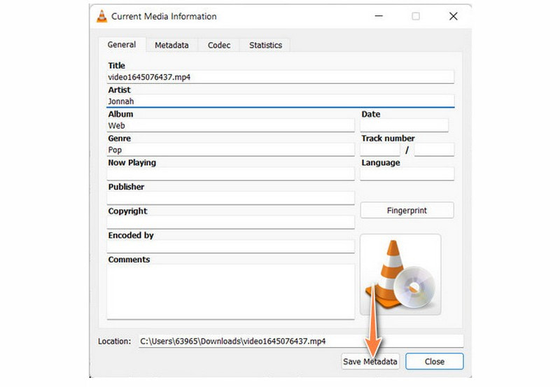 Vlc Media Player Editar metadatos de Ogg