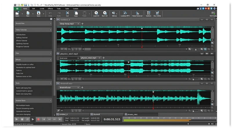 Wavepad Melhor Editor de MP3 para Desktop