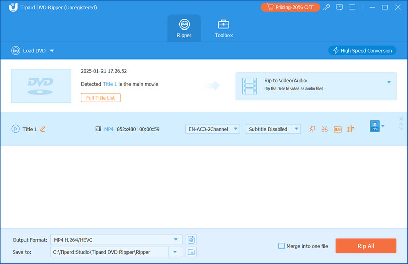 Avaide DVD Ripper Interface