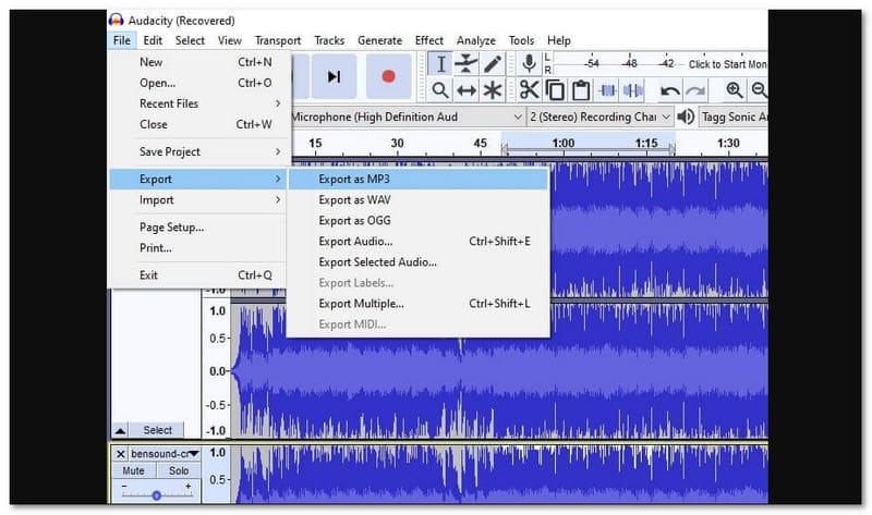 Audacity 最佳音频合并器
