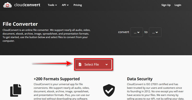 Cloudconvert Select File