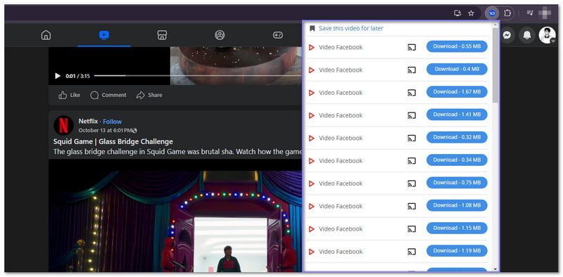 Convertir une vidéo Facebook en MP4 avec Video Downloader Plus