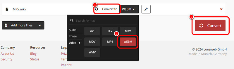 Конвертировать в Option Click Webm Convert Cloudconvert