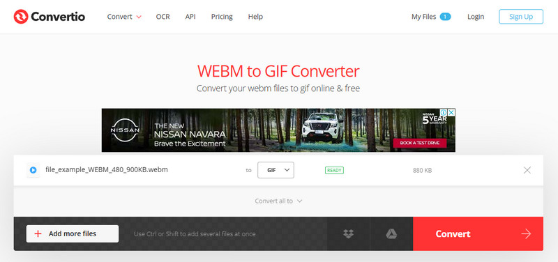 Konvertér Webm til GIF