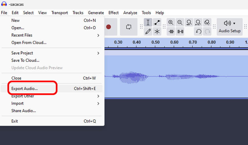 オーディオエクスポート Audacity