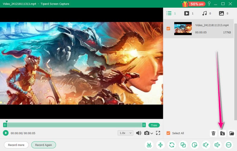 Exportar jogo gravado disponível