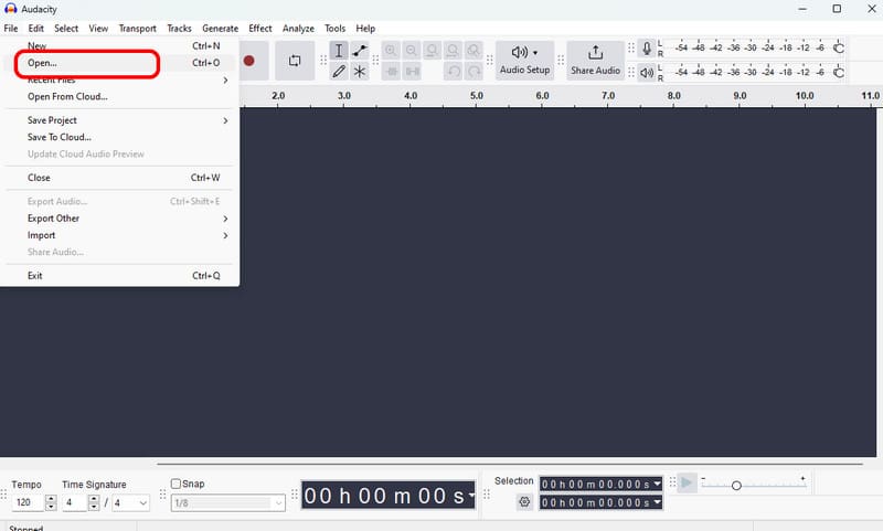 Fichier Ajouter un fichier MP2 Audacity