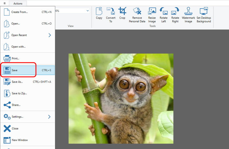 Datei speichern Konvertiertes Bild Winzip