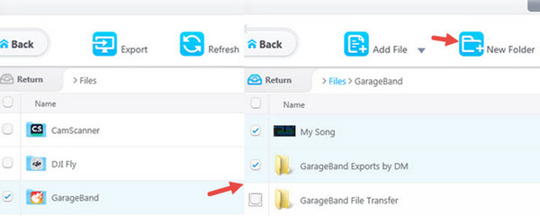 File Sharing Garageband