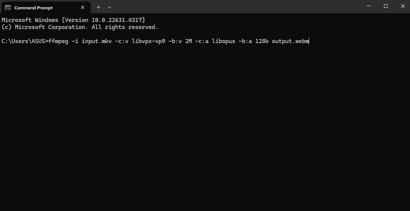 Перейти к CMD Вставить команду