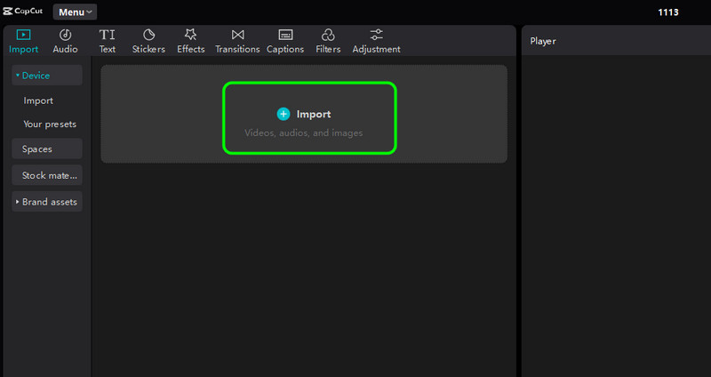 Import Drag Timeline Capcut