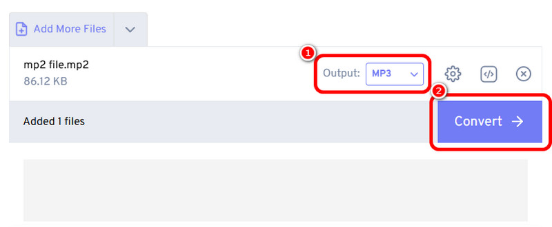Option de sortie Convertir Freeconvert