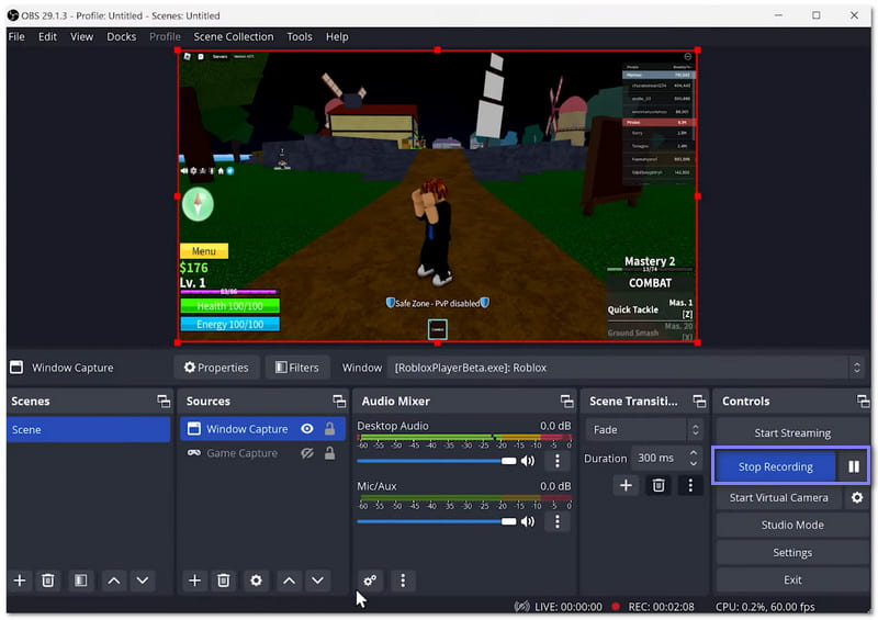 Nagrywaj Roblox za pomocą OBS