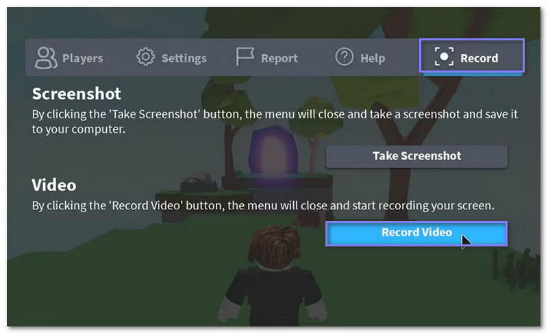 Nagrywaj Roblox za pomocą wbudowanego rejestratora