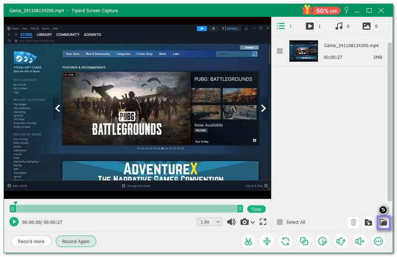 録画したSteamゲームプレイを保存する