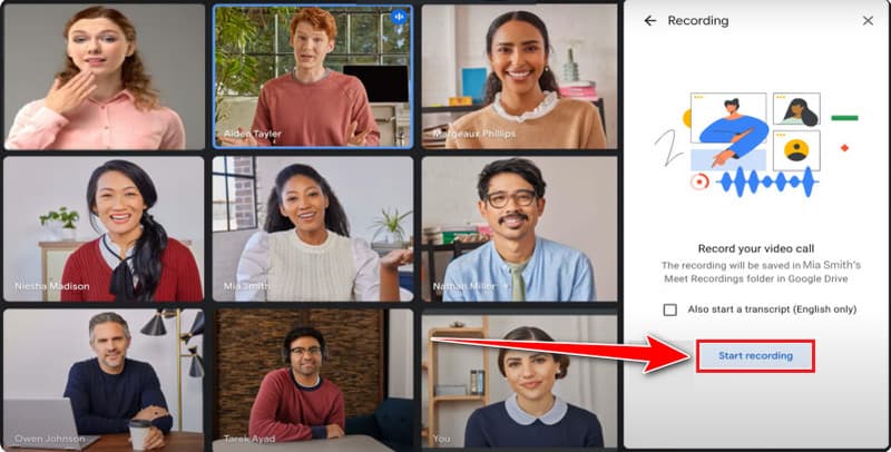 Google Meet 녹화 시작