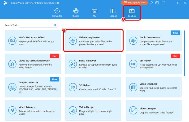 يتوفر برنامج ضغط الفيديو Toolbox