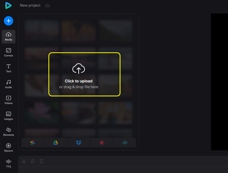 Carica file video Clideo
