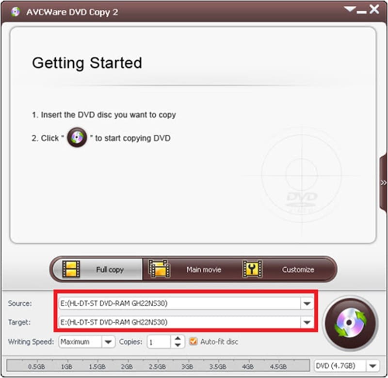 Avcware DVD复制