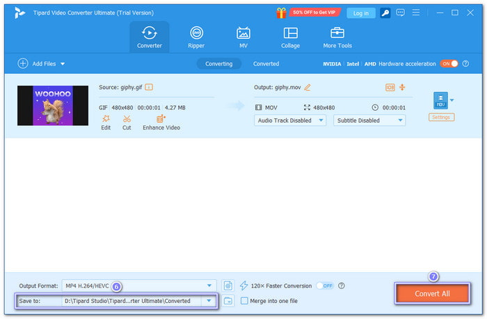 Commencez à convertir des GIF en MOV