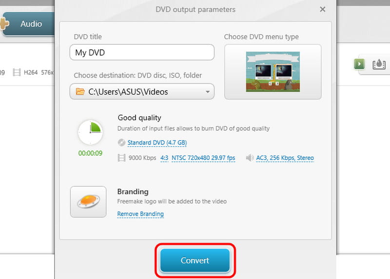 Convert Button Freemake